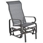 Outsunny Patio Glider with Breathable Mesh Fabric, Outdoor Glider Chair, Garden Rocking Gliding Seat for Patio, Yard, Porch, Brown Grey