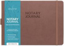 Skyline Notary Journal – Official Notary Public Record Book with Numbered Pages – Log Book for Notarial Acts & Records – Notary Supplies – 250 Entries, Hardcover, 10x7″ (Dark Terracotta)