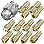 13 Pcs Collet for Dremel, Mellbree Replacement 4485 Collet for Dremel Accessory Set with 12 Collets (0.8mm 1.0mm 1.2mm 1.5mm 1.6mm 1.8mm 2.0mm 2.3mm 2.4mm 3.0mm 3.2mm) and 1 Collet Nut for Rotary Tool