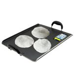 IBELL 3833DLX Non Stick Tawa, Dosa Roti Chapati Pathiri Tawa, Large Rectangular Aluminium Body with Bended Edge, 37.5cm x 31.5cm with 4mm Thickness (Black)