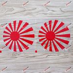 3S MOTORLINE (2) 6'' red Japanese Rising Sun Decal Sticker JDM Car Vinyl no bkgrd Round sda3
