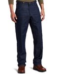 Key Apparel Men's Relaxed Fit Double Front Denim Logger Dungarees, Indigo Blue, 36W x 34L