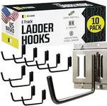 DC Cargo - Extended Flat J Hook E Track Ladder Hooks (10 Pack) - Shed, Garage Wall Hanger Accessories - Storage Hangers for Ladders, Large Tools & Equipment - Heavy Duty Organize Holder Mount