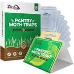ZIDINA Pantry Moth Traps 8 Pack – Easy to Use, Long Lasting & Odour-Free - Effective for Dry Goods & Food Storage Areas in Cupboards, Pantries & Kitchen Cabinets