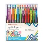 Office Depot(R) Brand Rollerball Gel Stick Pens Variety Pack, Fine/Medium Point, 0.7 mm/1.0 mm, Transparent Barrels, Assorted Ink Colors, Pack of 48