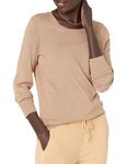 Amazon Essentials Women's Lightweight Crewneck Sweater, -camel heather, Medium