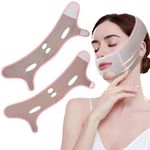 HOYECL Double Chin Reducer,V-Shape Chin Tightening Band,Face Lift Tape,Prevent Sagging,Reusable Face Slimming Belt for Women Girls