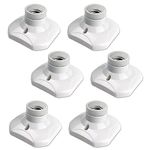 E27 Screw Light Bulb Socket Holder, E27 Lamp Holder Base, Edison Screw E27 Wall Socket, Ceiling Light Fitting, AC 220-250V, White, 6pcs