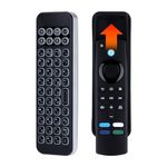 iPazzPort Mini Bluetooth Wireless Companion Keyboard Control with Blacklit for Smart TVs Stick, Streaming Players, Flip & Grasp Fire TV 30BR Black