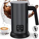 Milk Frother, [4-in-1] Homtronics 10 oz Electric Milk Frother and Steamer with Cold & Hot Froth for Latte Cappuccino, Stainless Steel Automatic Coffee Foam Maker, Instant Milk Chocolate Steamer Heater