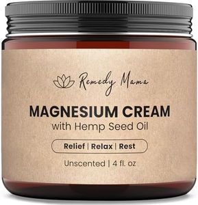 Remedy Mama Magnesium Cream for Sleep, Calm & Relaxation with Hemp Seed Oil & Vitamin E - Magnesium Oil for Feet Substitute - Topical Magnesium Lotion for Relief - Unscented - 120 ml - Made in Canada