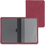 kwmobile Registration and Insurance Holder - Car Document Holder for Vehicle Documents and Cards - Faux Nubuck Leather - Dark Red