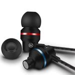 Wired Headphones, In-Ear Noise-Canceling 3.5mm Jack Plug Earphones, In-Ear Tangle-Free Cable With Improved Deep Bass Stereo Sound HIFI Earbuds With Microphone, for Smartphone Tablet Computer, Black