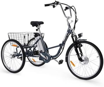 Garvee Electric Trike, 7-Speed Adult Electric Tricycle, Folding Electric Tricycle with Basket, 36V Detachable Battery, 250W brushless Motor, 24"&26" Electric Tricycle, Suitable for Both Men and Women