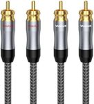 VANAUX Auidophile 2RCA Male to 2RCA Male Stereo Audio Cable, 75Ω OFC Subwoofer Cable,Digital Coaxial Cord for Home Theater, HDTV, Hi-Fi Systems(6ft/2m)