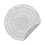 SONGMICS HOME Area Rug, 3.9 ft Dia. Round Rug for Bedroom, Non-Slip Carpet, Home Decor, for Living Room, Bedside, Single Sofa, Study, Machine Washable, Boho Style, Dove Gray UTAR051G01