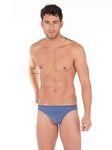 Hom Men's Feathers Micro Briefs Underwear, Blue Jeans, M