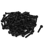 uxcell M3 x 15mm Nylon Phillips Cross Pan Head Machine Screws Black 50 PCS