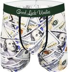 Good Luck Undies Men's All About The Benjamins Boxer Brief Underwear, Medium