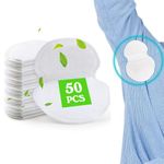 SOPSTUO Armpit Sweat Pads, 50Pcs Underarm Sweat Pads for Zero-feeling Wear, Disposable Sweat Pads for Sweating Women and Men, Self-Adhesive, Invisible Comfortable Unflavored