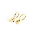 Cute Heart Love Dangle Drop Cartilage Small Huggie Hoop Earrings For Women Girls S925 Sterling Silver Charm Dangling Cuff Sleeper Hoops Dainty Jewelry Gifts for Her Valentine's Day Gifts (Gold)