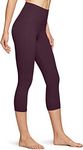 TSLA Women High Waist Yoga Pants, Tummy Control Yoga Capris, Stretch Workout Leggings FAC32-DPM Large