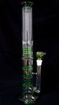 Rora Straight Glass Bongs Honeycomb - Height 17in Three Layers Percolator Birdcage (Green)