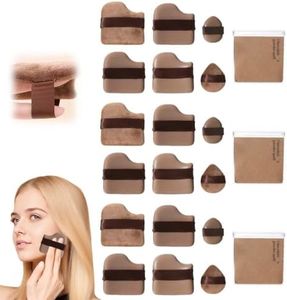 2025 Chocolate Color Quick Makeup Foundation Puff Set, Cushion Puff for Foundation and Powder, 6 PCS Foundation Sponge, Powder Puff Collection, Makeup Sponge, for Liquid Cream Powder (3 Set)