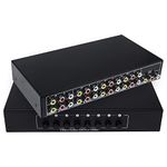 8 Ports Composite 3 RCA Video Audio AV Switcher Box Selector Switch 8 in 1 Out 8x1 for HDTV LCD DVD