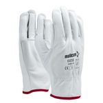 Mallcom Safety Gloves, D232 Natural Grain Welder Safety Leather Gloves, Elasticized back, Use Full In These Industries Construction, Iron & Steel Work, Logistics, Manufacturing Size - L