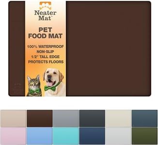 Neater Pet Brands Neater Mat - Waterproof Silicone Pet Bowls Mat - Protect Floors from Food & Water (32" x 24" Silicone, Brown)