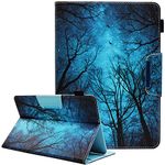 Universal 7 8 Inch Android Tablet Case, Nannxiebky Multi-Angle Viewing Stand PU Leather Wallet Tablet Case Cover for 7 8 inch and More 7" - 8.5" Tablet, Forest