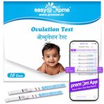 Easy@Home Ovulation Test Kit for Women, 10 Pack LH Test Strips, Fertility Predictor for Pregnancy Planning, Ovulation Tracker Powered by Premom iOS and Android App