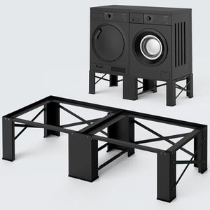 FAMIROSA 2 in 1 Washer Dryer Pedestals, 13" Height, Universal Fit 28.3"Wide, 700lbs Capacity, Heavy Duty Laundry Base Stand, Black