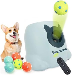 Greenvine Automatic Dog Ball Launcher Interactive Ball Thrower Fetch it Machine for Dogs with 6 Durable High Elasticity Latex Balls Included