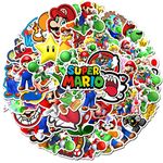 Laptop Stickers Waterproof Vinyl Stickers forWater Bottle Computer Mac Pad Phone Case Hydro Flask Bumper Skateboard Luggage (Mario)