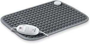 Beurer HK Comfort Cosy Heat Pad - Grey, Extra-soft surface, Breathable, Fast heating with 3 temperature settings, Machine-washable