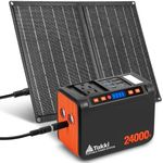 Takki 120W Peak Solar Generator Portable Power Station with 21W Solar Panels, 88Wh Solar Charger Power Bank AC DC USB Ports for Camping Tent Laptop Outdoor Emergency