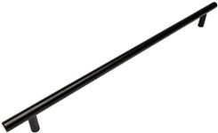 Cosmas 305-320FB Flat Black Cabinet Hardware Euro Style Bar Handle Pull - 12-5/8" Inch (320mm) Hole Centers, 15" Overall Length