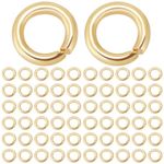 Beebeecraft 1 Box 600Pcs 4mm Open Jump Rings 18K Gold Plated Stainless Steel Single Loop Small Circle Frames O Ring Connectors for Bracelet Necklace Jewellery Making