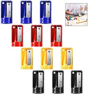 XLKJ 12 Piezas Sacapuntas de Lápices de Carpintero, Sacapuntas Simple de Plástico, Cortador de Lápices de Carpintería herramientas de mano para carpintería