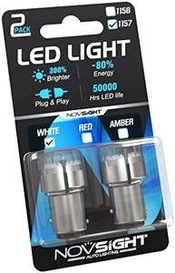 NOVSIGHT 1157 LED Bulb, 300% Bright 2357 Daytime Running Light, White 1034 2057 7528 Replacement for RV Camper Light Bulbs, Pack of 2