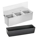 New Star Foodservice | Multi-Compartment Restaurant-Grade Condiment Dispensers (Silver, 3 Compartments)