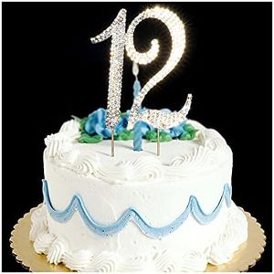 12 cake topper Premium Bling Rhinestone Diamond Gems for Birthday or Anniversary Party Decoration Ideas