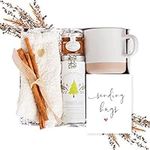 Unboxme Tea Gift Box - Self Care Package | Get Well & Sympathy Gifts for Women, Fluffy Socks, Ceramic Mug, Cedarwood Chai Tea, Mini Honey Jar, Cinnamon Sticks & Bonus Card
