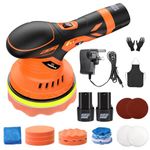 Tooomplus Car Polisher, 6 Inch Car Buffer Polisher Machine, 6 Variable Speed, Cordless Car Polisher with 2PCS 12V 2000mAh Batteries for Car Detailing Polishing Waxing Scratch Removing