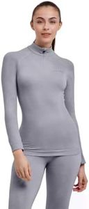 FALKE Women's Wool Tech Base Layer Top, Grey-Heather, XS
