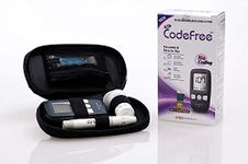 Codefree Blood Glucose Monitor | Diabetes Monitoring Meter Tester | Blood Sugar Testing Kit with Strips, Lancets, Case - in mg/dL