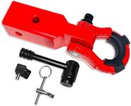 GearAmerica 2.5"x2.5" Uber PRO Hitch Receiver - Heavy Duty Steel for Class 5 Vehicles - Safe and Strong Anchor Point for 4x4s, Trucks, and SUVs - 10 Ton WLL, 20 Ton MBS - Red