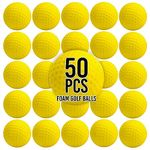 WeeGoo 50 Pack Yellow Foam Golf Balls Soft Golf Practice Balls, Sponge Golf Training Balls, Flight Soft Foam Garden Golf Balls for Indoor, Outdoor